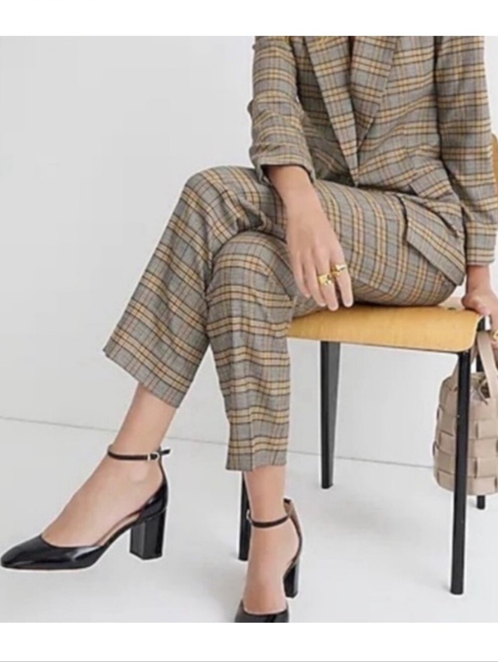 Preppy Office Buisness EUC J Crew Kate Italian Nalya wool plaid pants Sz.8